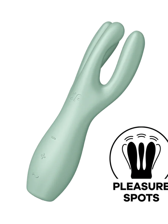 Satisfyer Threesome 3 Rechargeable Silicone Lay On 3 Motor Clitoris & Labia Stimulator