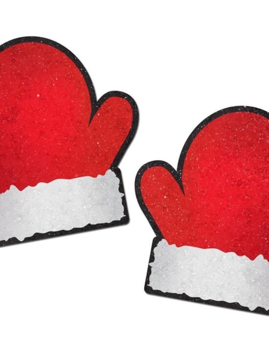 Pastease Red and White Santa Mitten Nipple Pasties