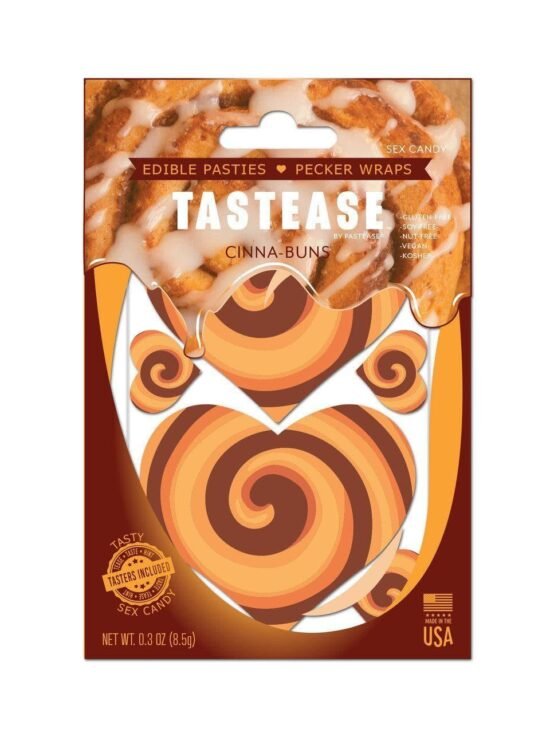 Tastease by Pastease Cinna-Buns Cinnamon Roll Candy Edible Pasties & Pecker Wraps